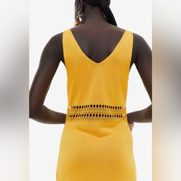 🔥🔥HOST PIC🔥🔥 H&M Yellow Fine Knit Midi Dress - Picture 3 of 15